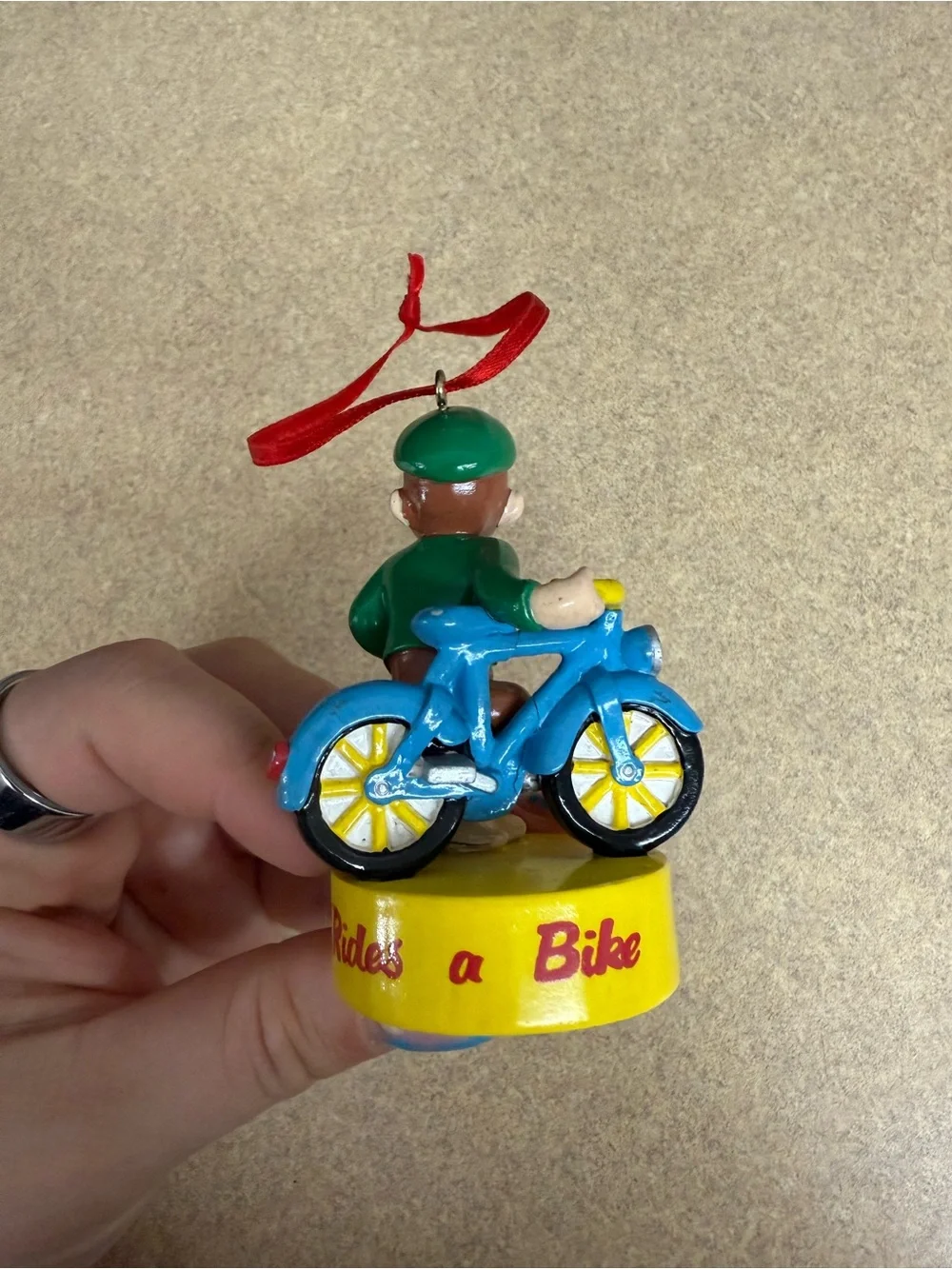 Curious George Rides a Bike Christmas Tree Ornament